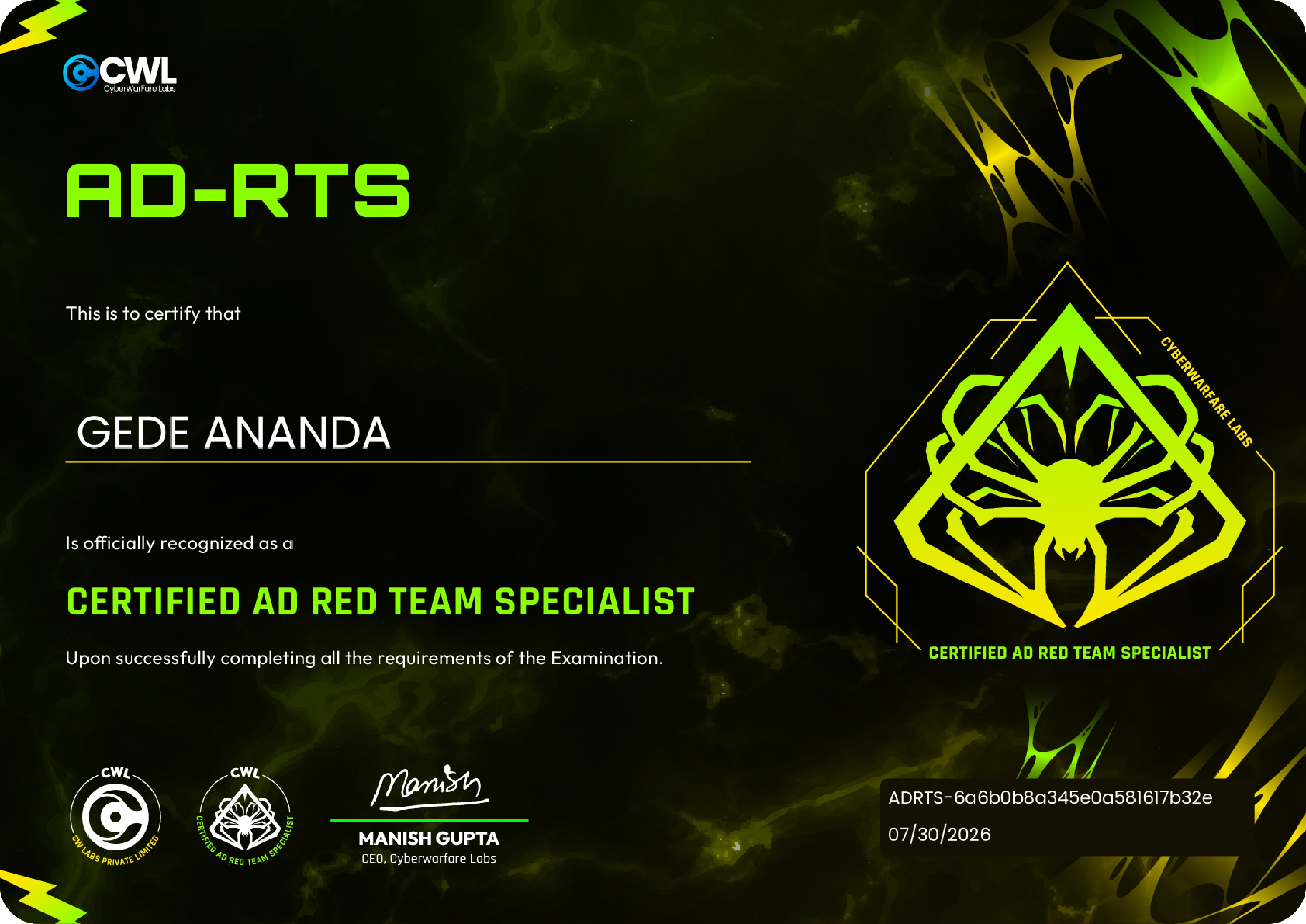 Certfied AD Red Team Specialist