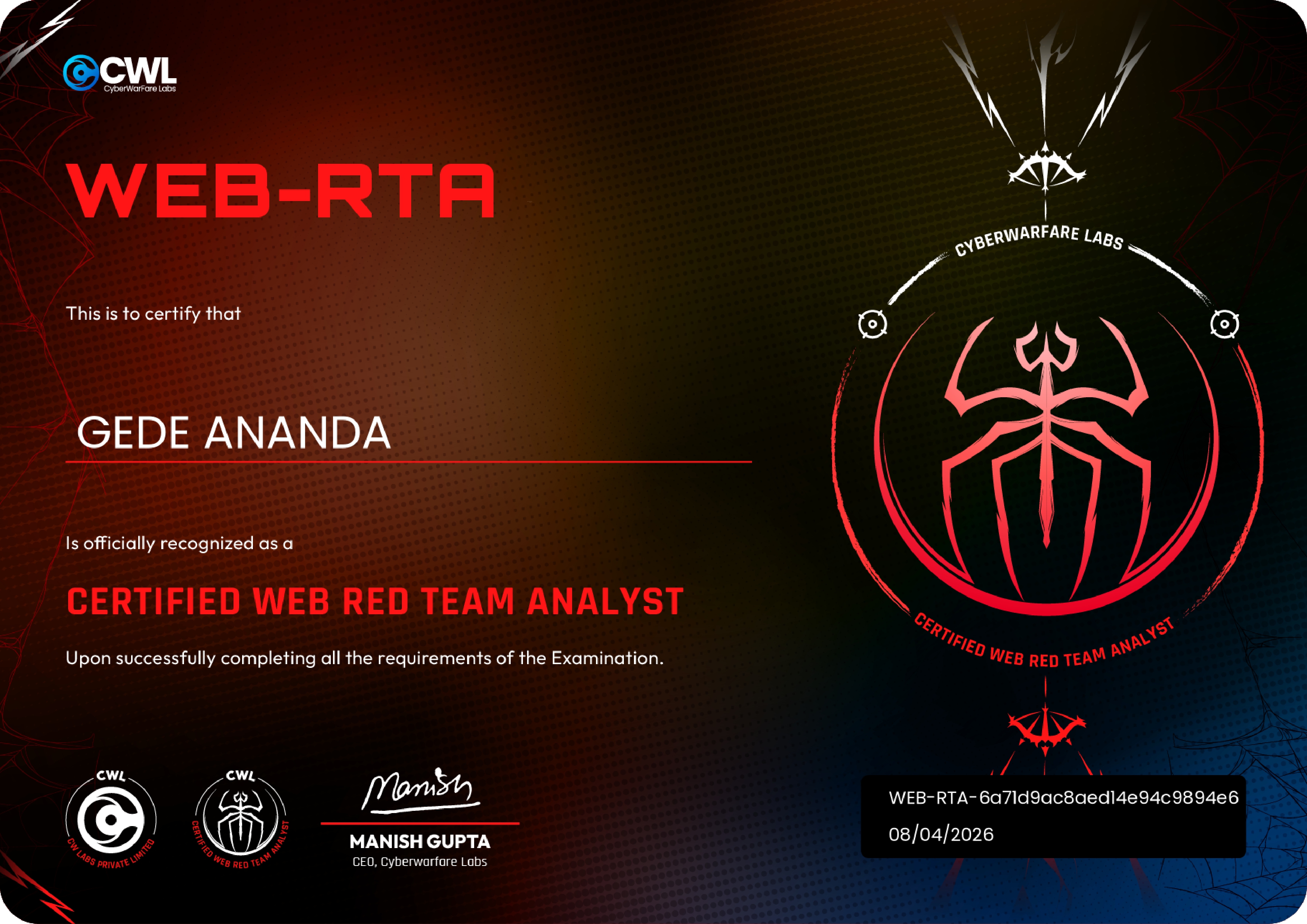 Certified Web Red Team Analyst